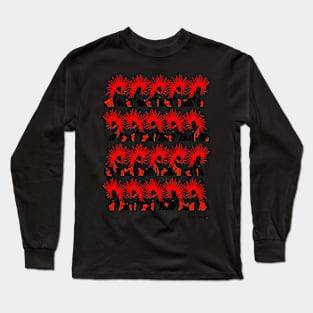 Punk Mob in Red by Blackout Design Long Sleeve T-Shirt